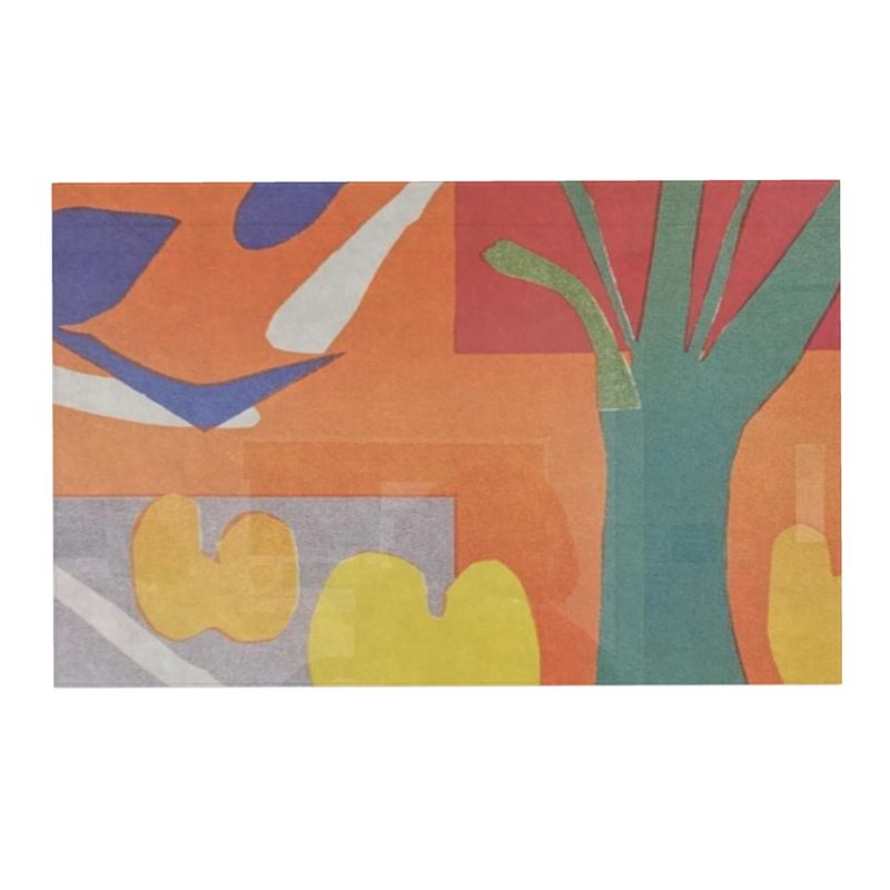 Rich and Rich Orange Abstract Rug with vibrant orange patterns and velvet texture