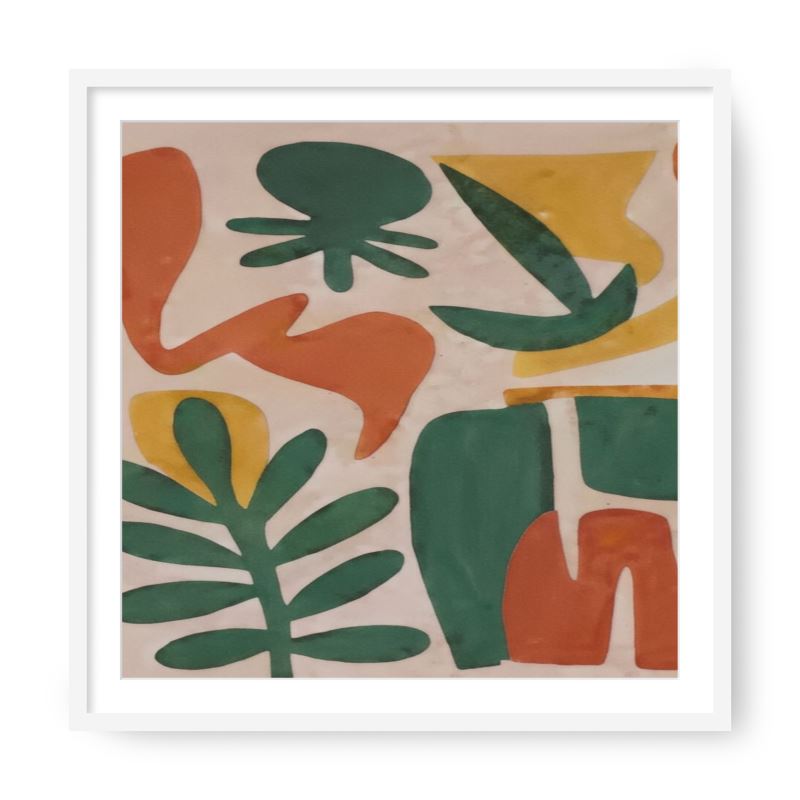 Rich and Rich Orange Abstract Classic Framed Art Print in handmade frame