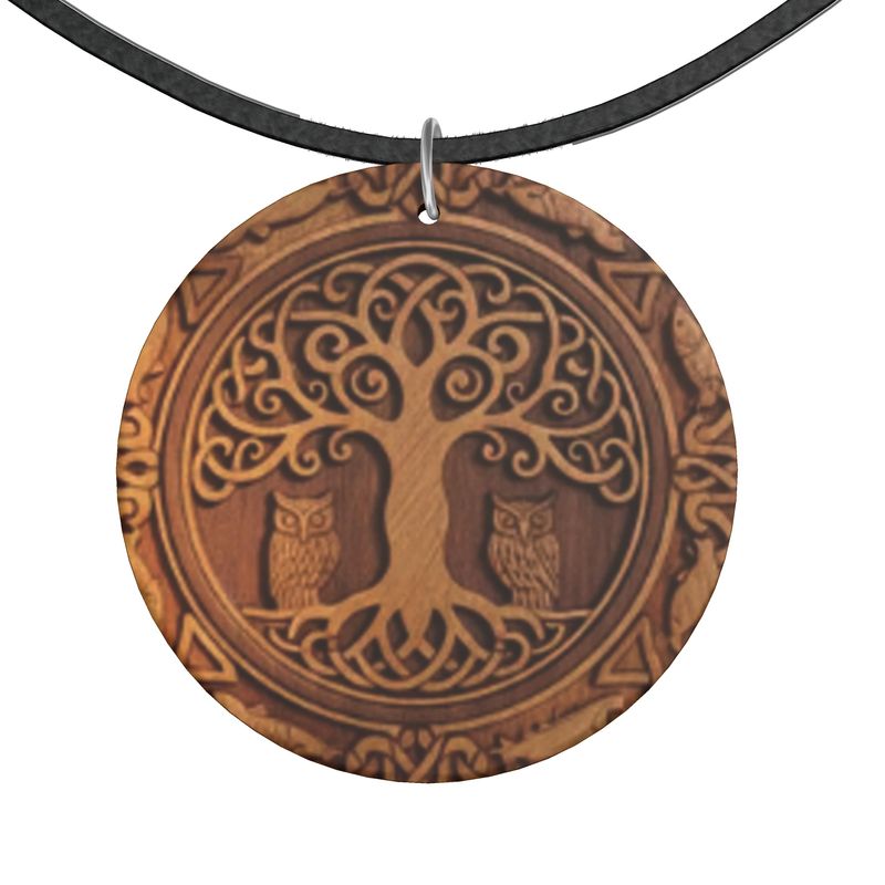 Rich and Rich Tree Life Wooden Pendant Organic Shapes