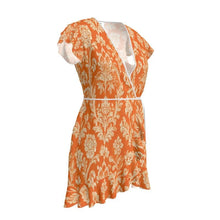Load image into Gallery viewer, Rich and Rich Orange Women's Floral Tea Dress - Rich and Rich Homeopportunities
