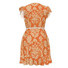 Load image into Gallery viewer, Rich and Rich Orange Women's Floral Tea Dress - Rich and Rich Homeopportunities
