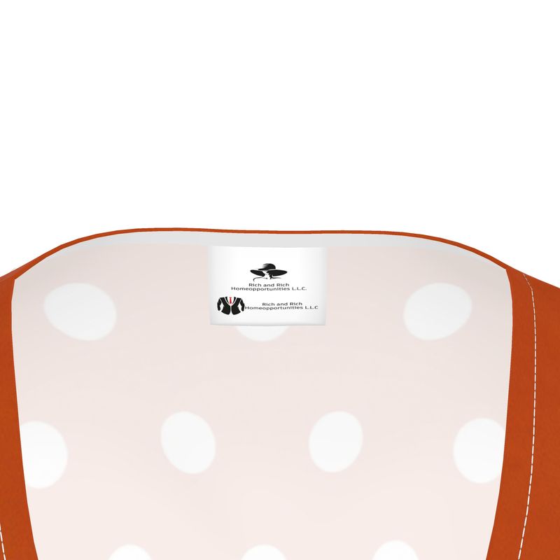 Orange polka dot long-sleeve wrap dress with V-neck and belt tie — additional view 14