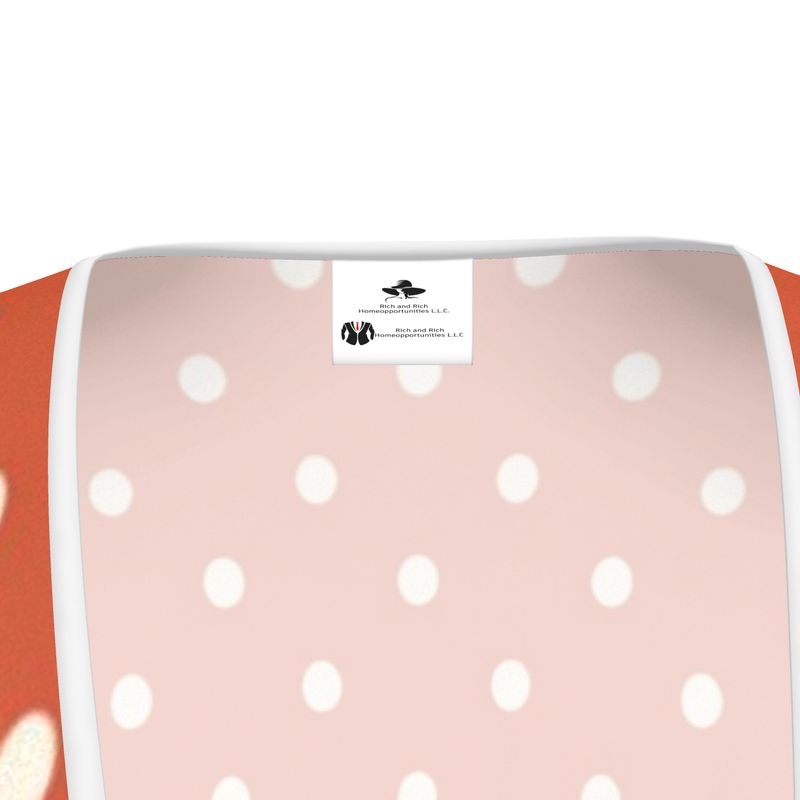 Rich and Rich Orange Polka Dot Women’s Tea Dress – Designer Elegance with Timeless Charm