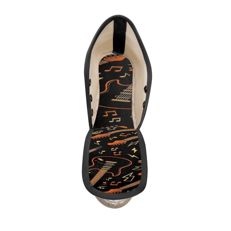 Rich and Rich Orange & Black Ladies Guitar Wedge Espadrilles