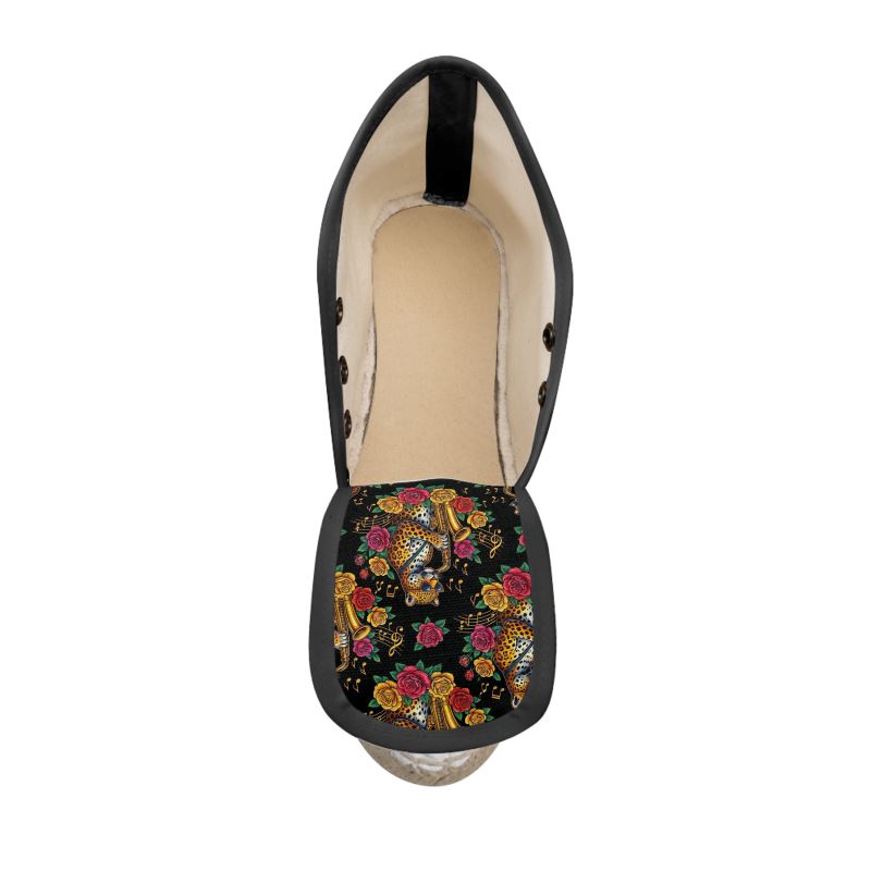 Rich & Rich Ladies Leopard Saxophone Wedge Espadrilles | Jazz Streetwear Women