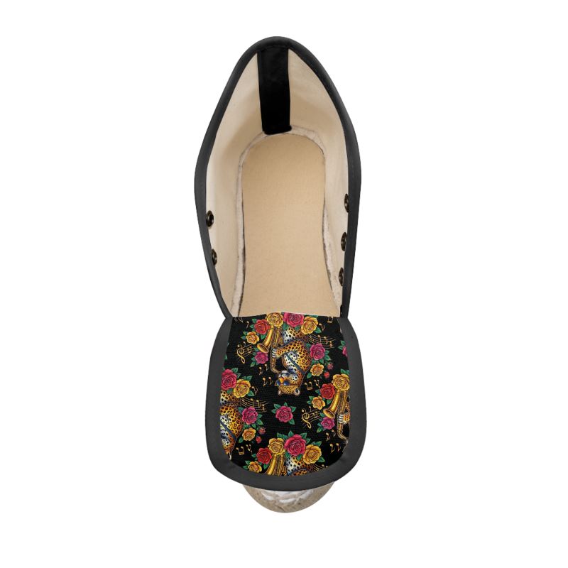 Rich & Rich Ladies Leopard Saxophone Wedge Espadrilles | Jazz Streetwear Women