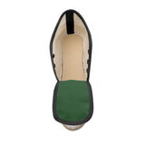 Hunter green women’s wedge espadrilles with jute platform, cotton-canvas upper and non-slip rubber sole — additional view 8