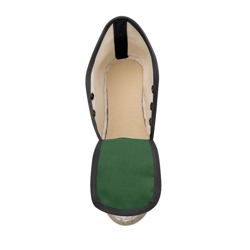 Rich and Rich Ladies Hunter's Green Wedge Espadrilles