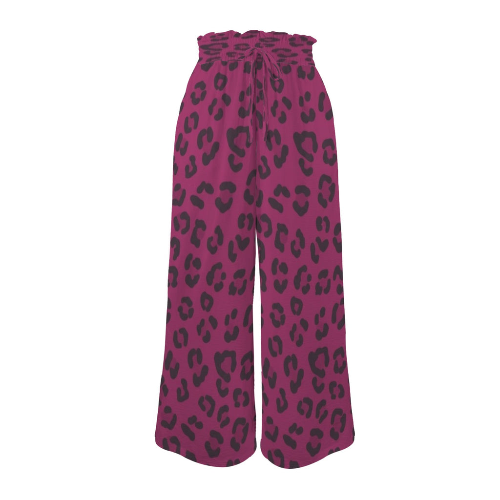 Rich and Rich Magenta Animal Print Women's Wide Leg Pants on mannequin