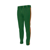 Green pinstripe slim tracksuit pants with side stripe, ankle zippers and elastic waistband — additional view 8
