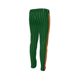Green pinstripe slim tracksuit pants with side stripe, ankle zippers and elastic waistband — additional view 11