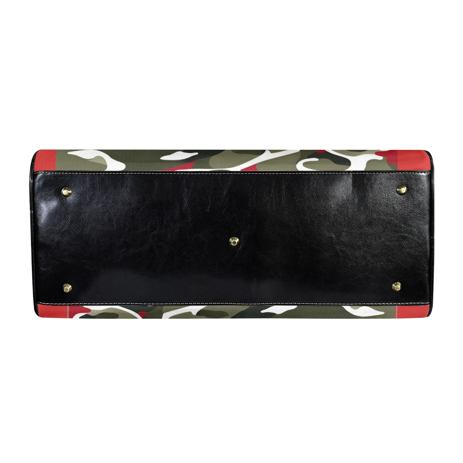 R&RH black large capacity unisex travel shoulder bag with camouflage and red accents