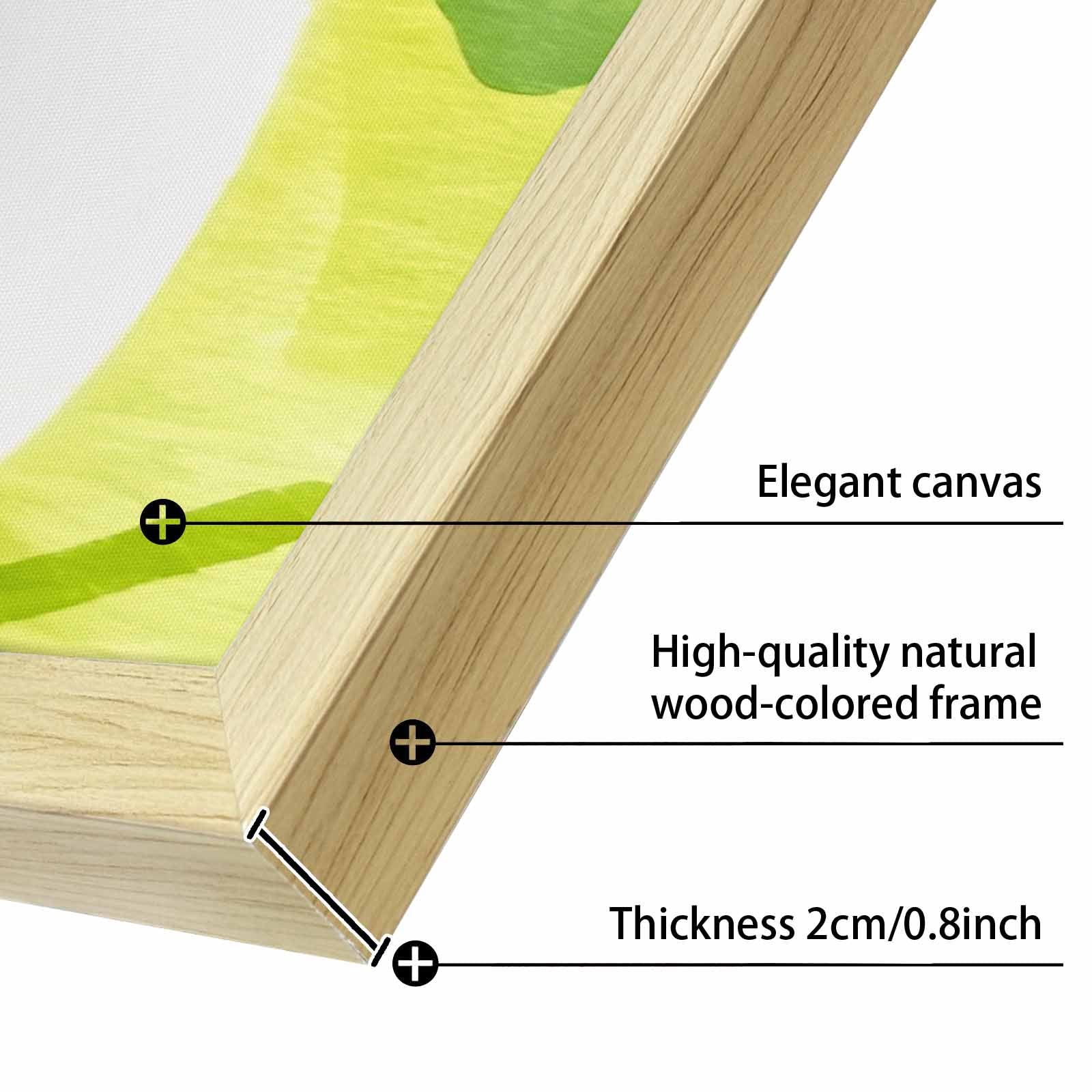 Rich and Rich Verdant Vines Watercolor Natural Wood Frame Painting | 36×24 Inch Canvas Wall Art