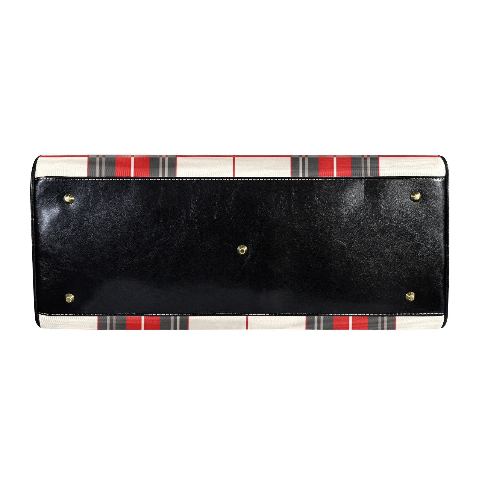 Rich and Rich Beige and Red Checkered Leather Premium 1200D Nylon Travel Bag for Gym & Travel