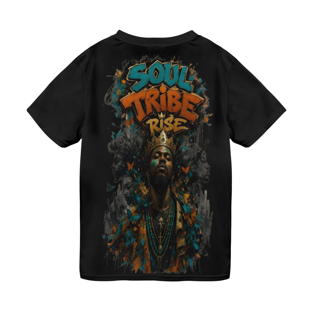 Rich and Rich Soul Tribe Rise Men’s T-Shirt | All-Over Print Streetwear Tee with Ancestral Art Energy