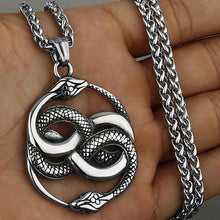 Load image into Gallery viewer, Mens Snake Pendant Necklace Set with Casual Mechanical Watch Fashion Accessory
