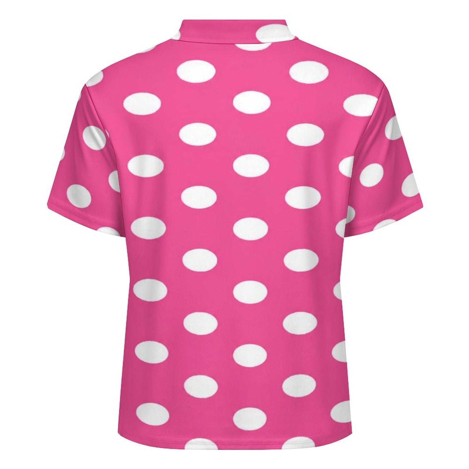 Rich and Rich Women’s Pink Polka Dot Golfers Polo Shirt | Lightweight Breathable Pique Golf Polo