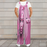 Sleeveless wide-leg jumpsuit with button shoulder straps and three functional pockets — product detail