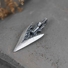 Load image into Gallery viewer, Mens Silver Weapon Necklace with Stone in Weapon Shape
