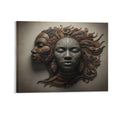 Rich and Rich Faces 16x20 framed canvas print featuring earthy tones and abstract face artwork