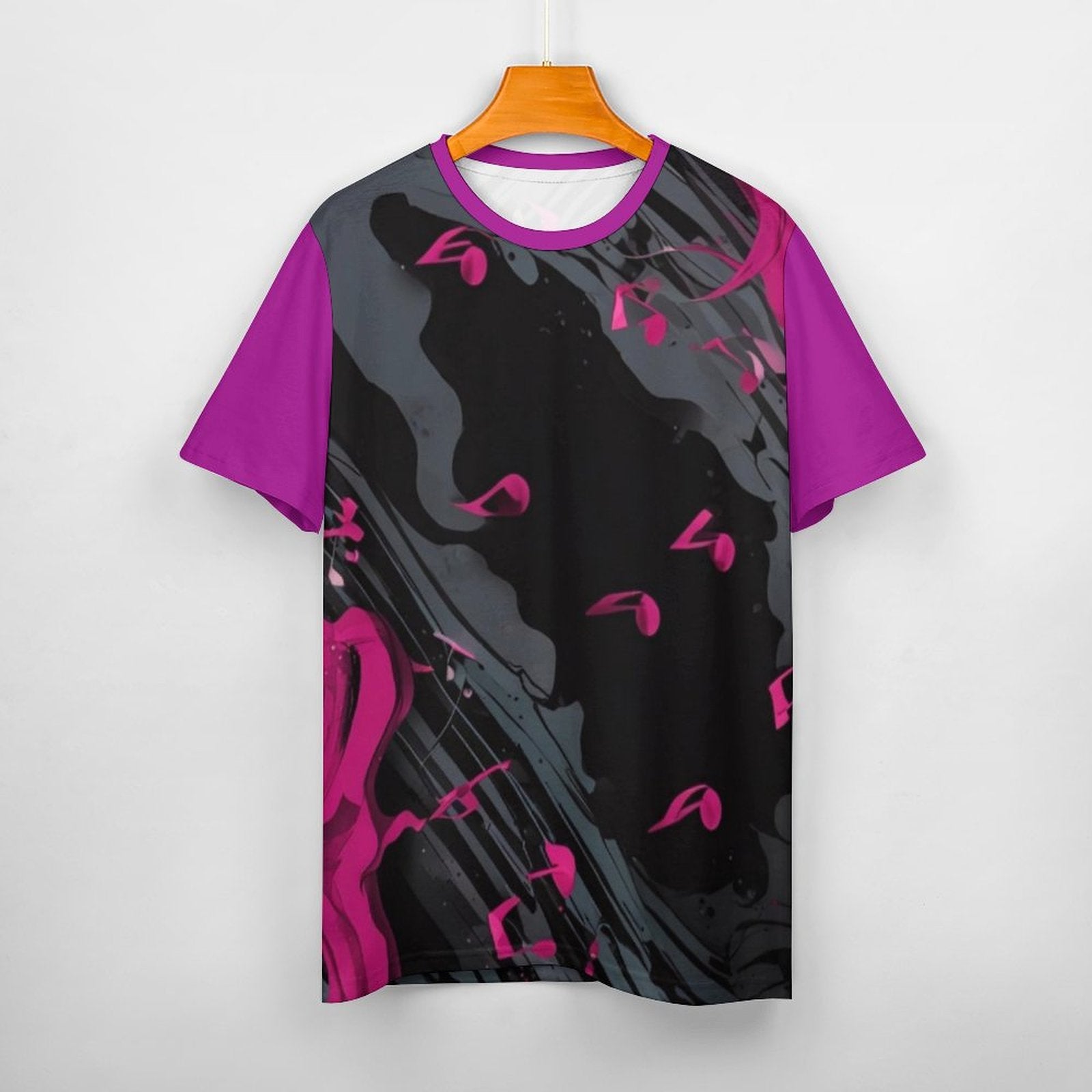 Rich and Rich Men's Multicolor Magenta Gray and Black Designer Cotton T-Shirt