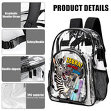 Critter Kicks Zebra Zest Kids Clear Backpack