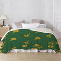 Rich and Rich Green Floral Sherpa Fleece Blanket Sherpa Fleece Blanket 90"x108"