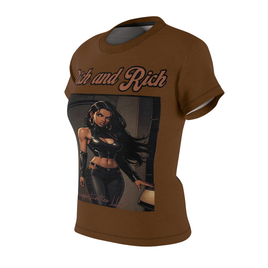 R&RH Luiiloviie Bold Women Brown Tee - "Rich and Rich" Graphic T-Shirt