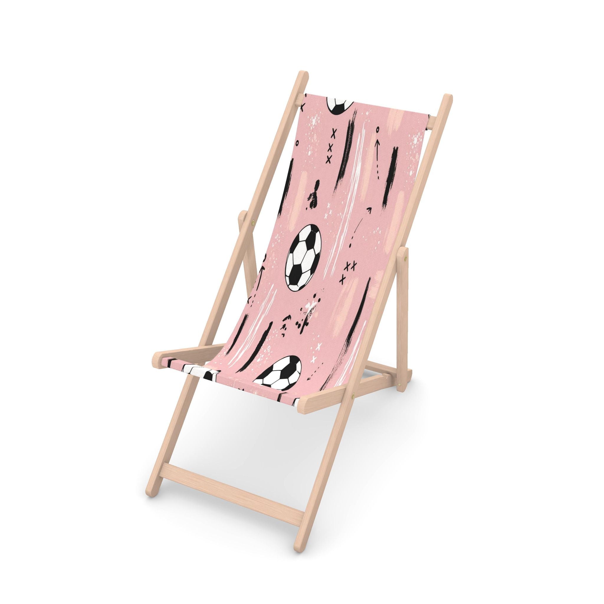 A Rich and Rich Blush Soccer Folding Deckchair | Premium FSC Beech Wood