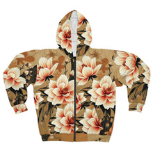 Load image into Gallery viewer, R&amp;RH Garden Bloom Women&#39;s Zip Hoodie - Floral Print for Cozy Comfort
