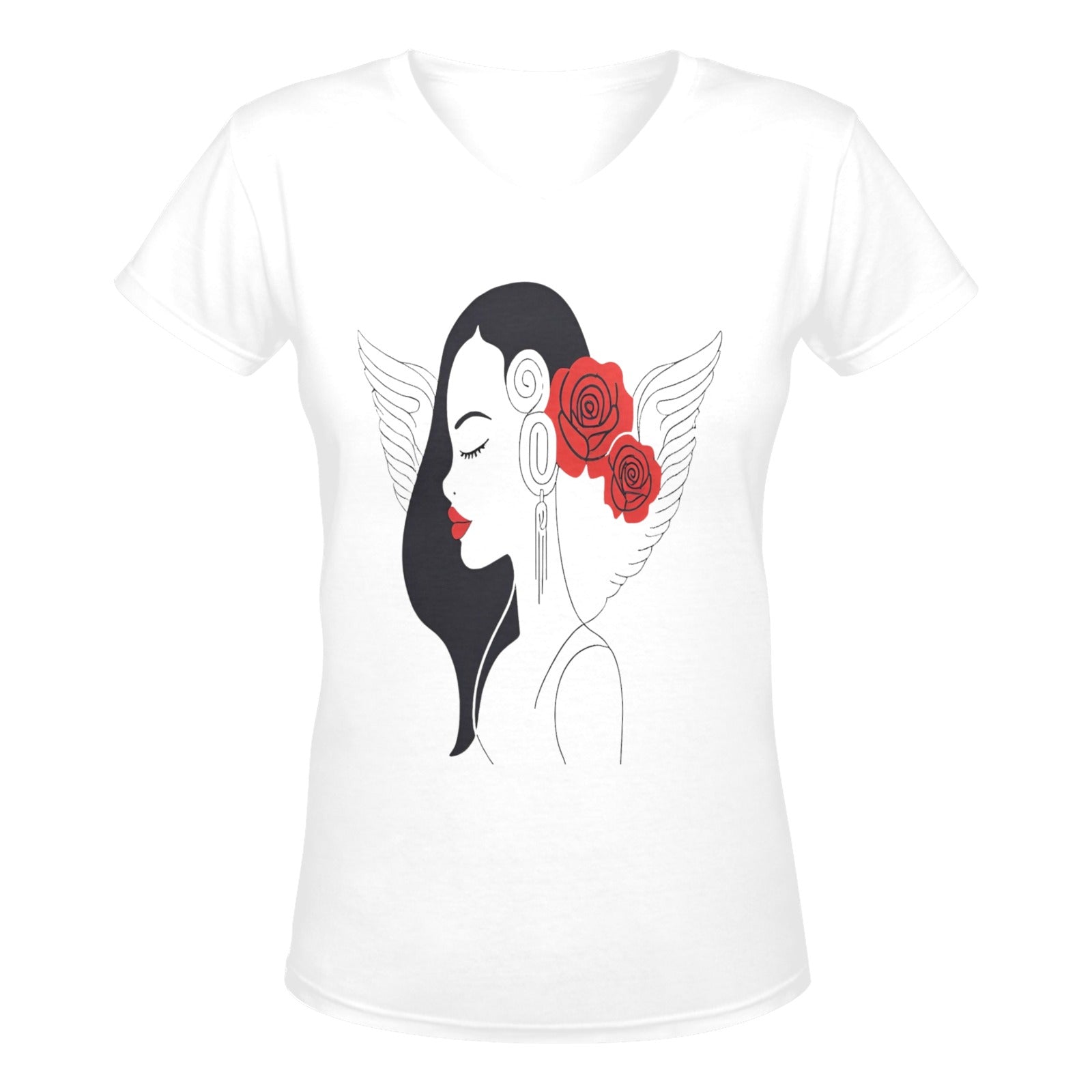 Rich and Rich Women's Rose Designer Cotton T-Shirt in white with rose print