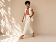 Load image into Gallery viewer, Rich and Rich Orange Abstract Unisex Espadrilles | Artistic Handmade Casual Shoes for Men and Women - Rich and Rich Homeopportunities
