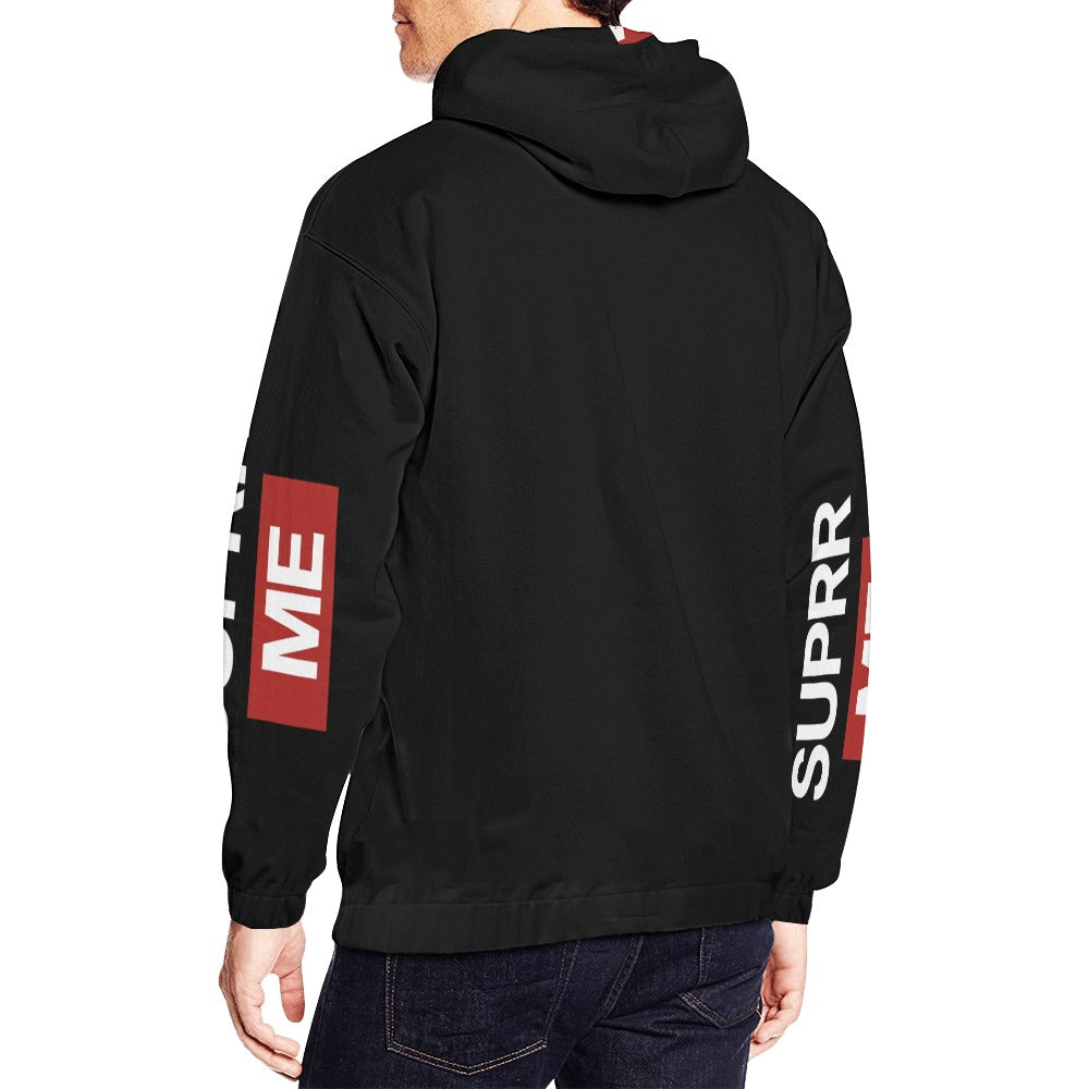 Rich and Rich SUPRR ME Men's Black Hoodie front view on model