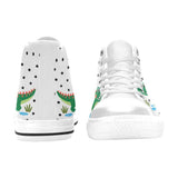 Critter Kicks Boys’ Croc Rock White Canvas High Top Sneakers