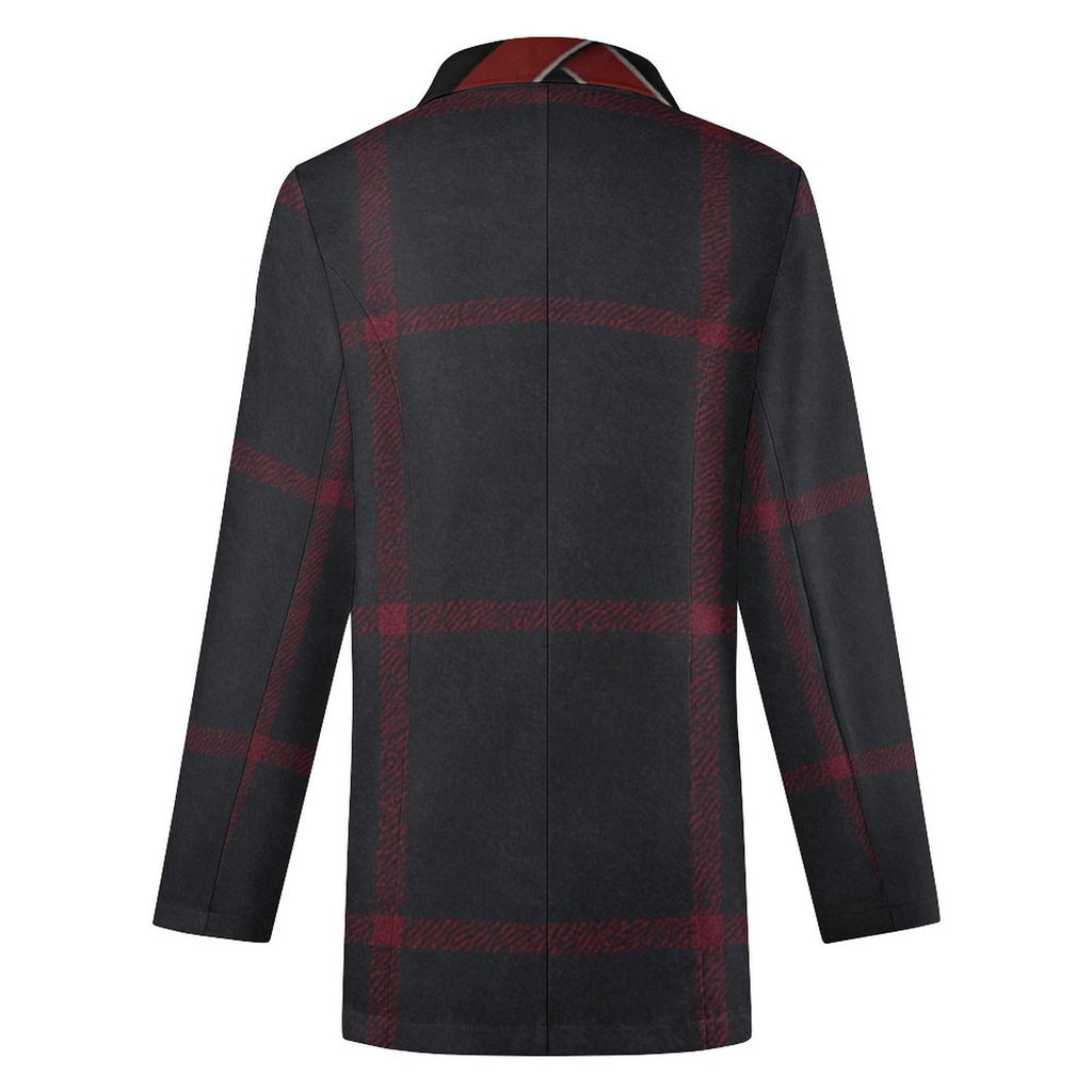 Rich and Rich Women's Red Gray Casual Blazer with flat lapel collar and pockets