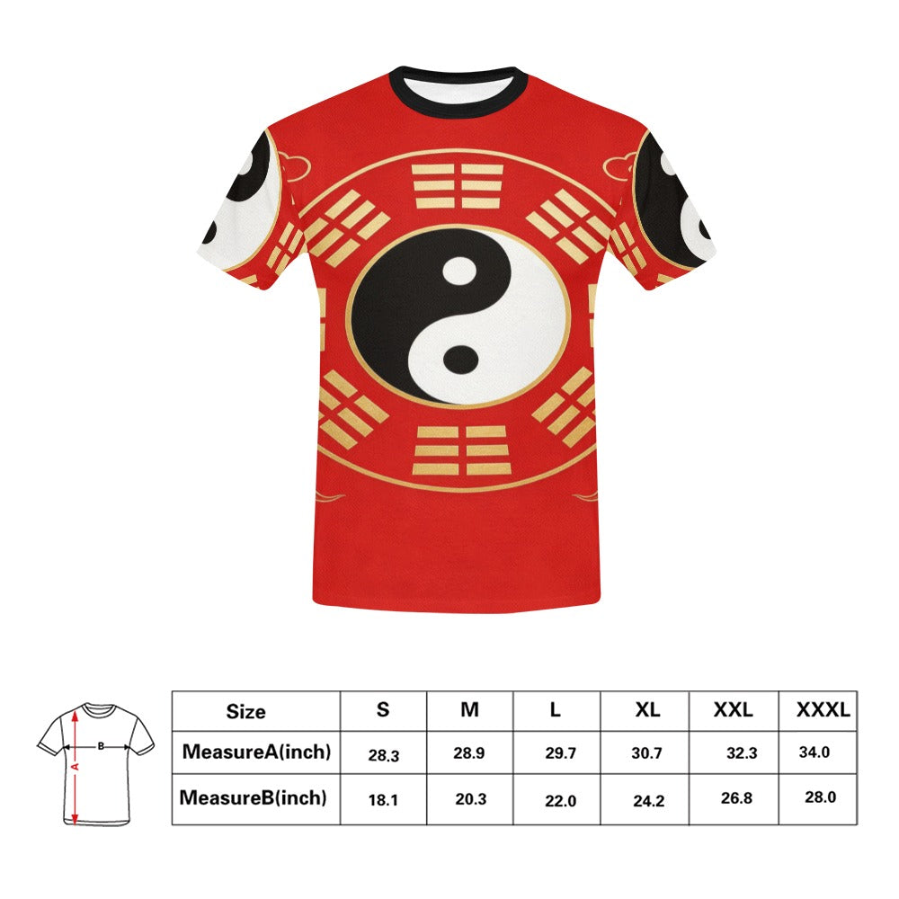 Rich and Rich Red Feng Shui Men's T-Shirt made of premium cotton with vibrant red color