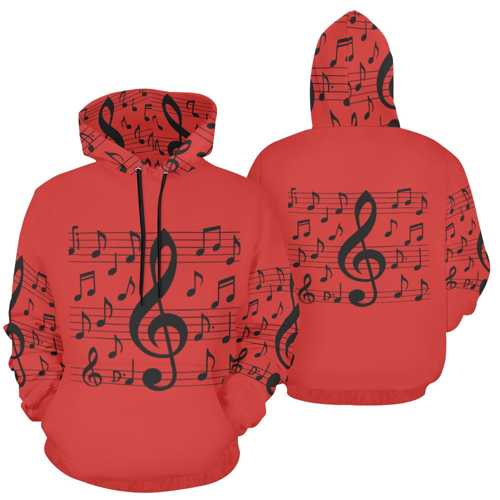 Rich and Rich Men's Musical Notes Hoodie in black with white musical note design