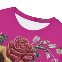 Load image into Gallery viewer, R&amp;RH Floral Embroidered Women&#39;s Short Sleeve Shirt - Vibrant Pink All Occasion Top
