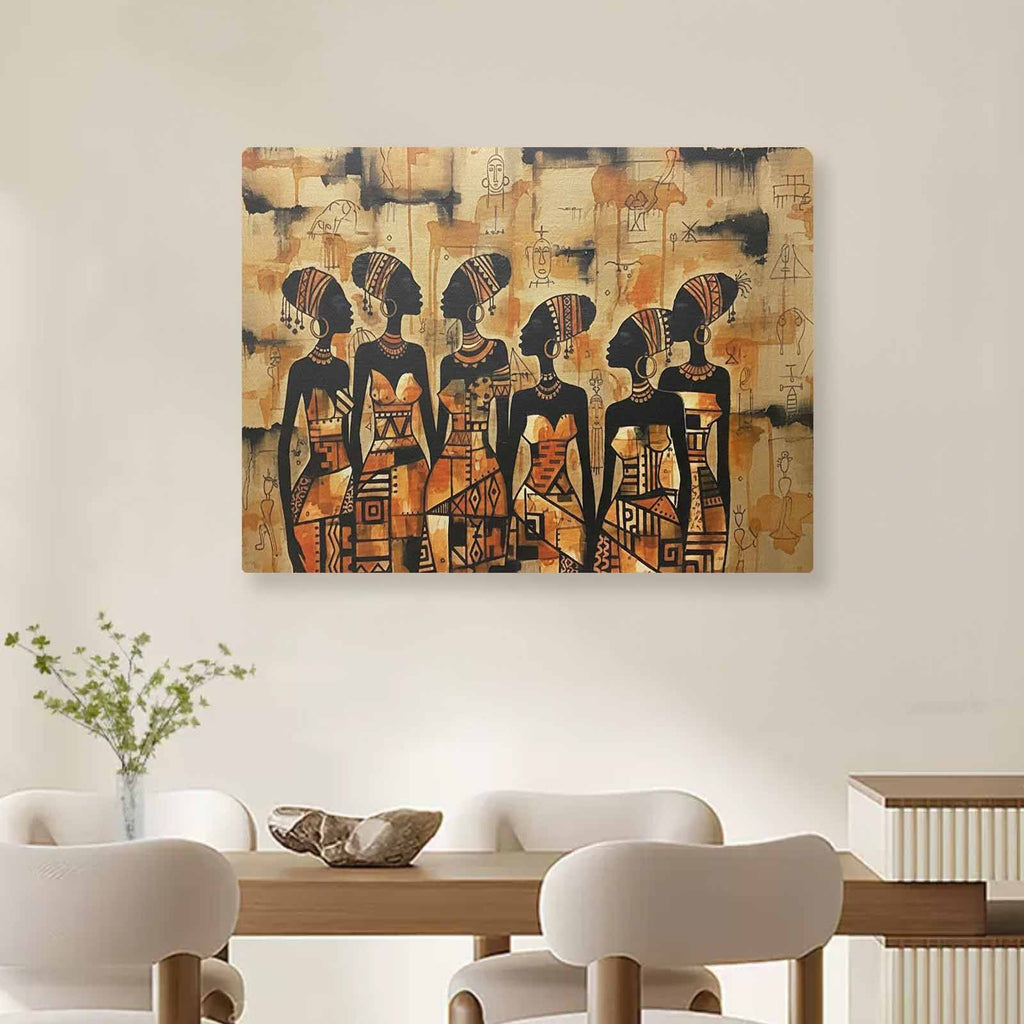 Rich and Rich African Women Group Think 32x24 Afrocentric canvas wall art