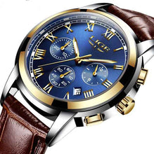 Load image into Gallery viewer, Men&#39;s Leather Sports Watch - Waterproof 30M, Alloy Case
