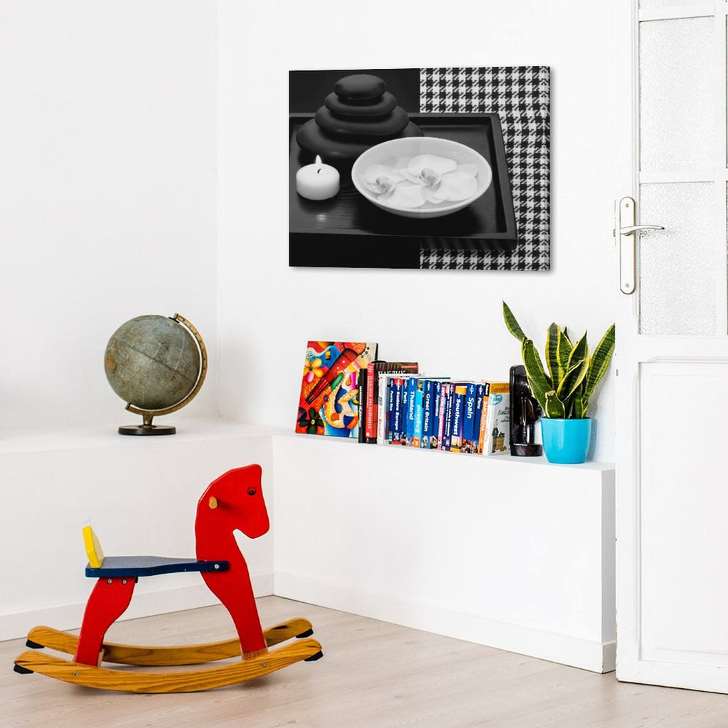 Rich and Rich Feng Shui Black White Canvas Print 16x20 Horizontal Wall Art