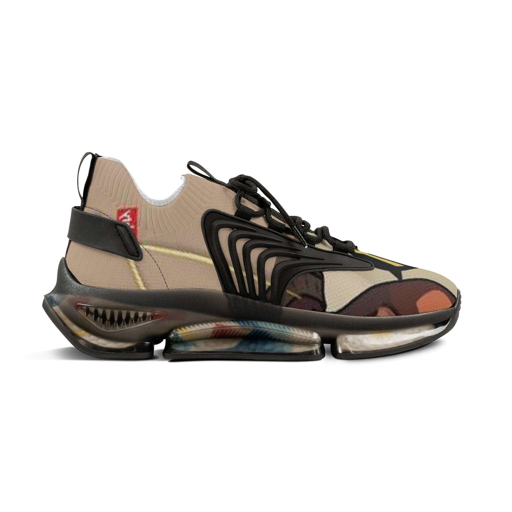Huh?! Men's black mesh sneaker with white sole and breathable design