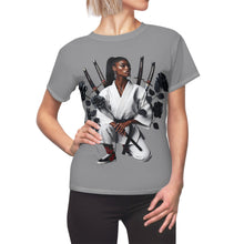 Load image into Gallery viewer, R&amp;RH Empowered Women’s Grey Tee - Samurai Style Graphic Shirt
