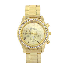 Load image into Gallery viewer, Geneva Men&#39;s Diamond-Accent Quartz Watch - Three-Eye Alloy Design
