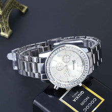 Load image into Gallery viewer, Geneva Men&#39;s Diamond-Accent Quartz Watch - Three-Eye Alloy Design
