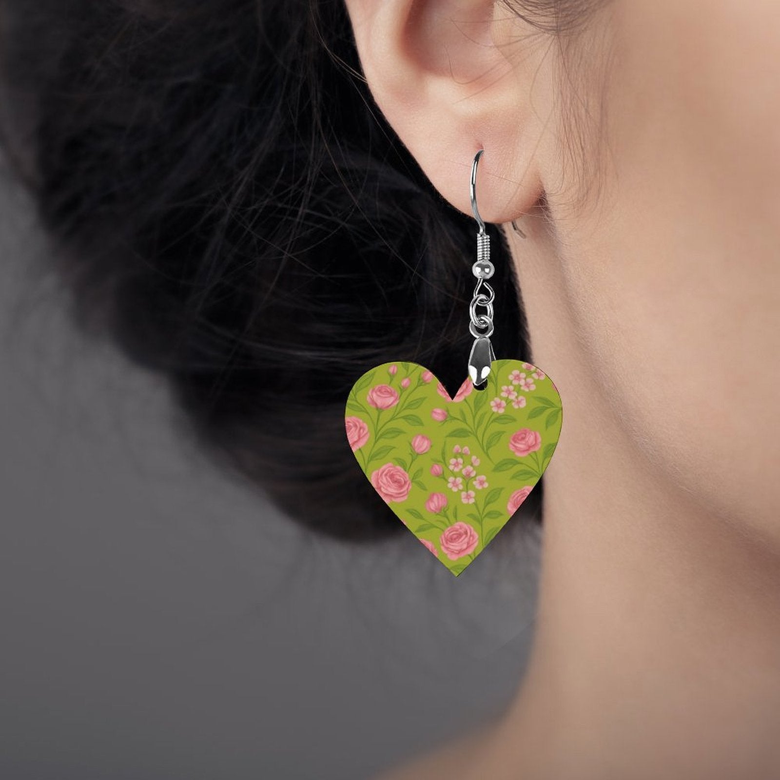 Wooden earrings pendant Wooden Earrings Pendant (Love Shape)