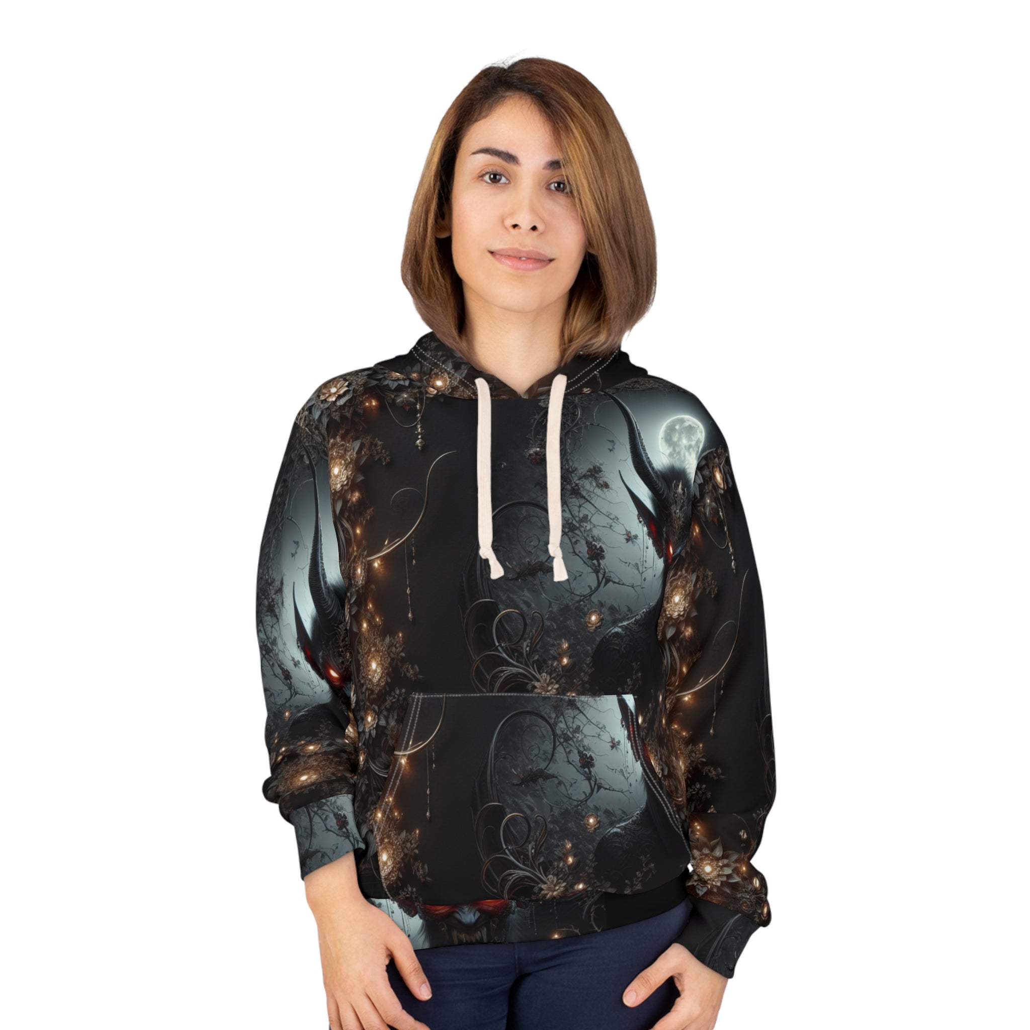 Mystical Fantasy Unisex Pullover Hoodie, Dark Hoodie, Cozy Sweater, Unique Gift, Graphic Sweatshirt for Fans