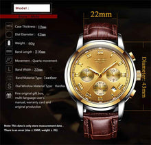 Load image into Gallery viewer, Men&#39;s Leather Sports Watch - Waterproof 30M, Alloy Case
