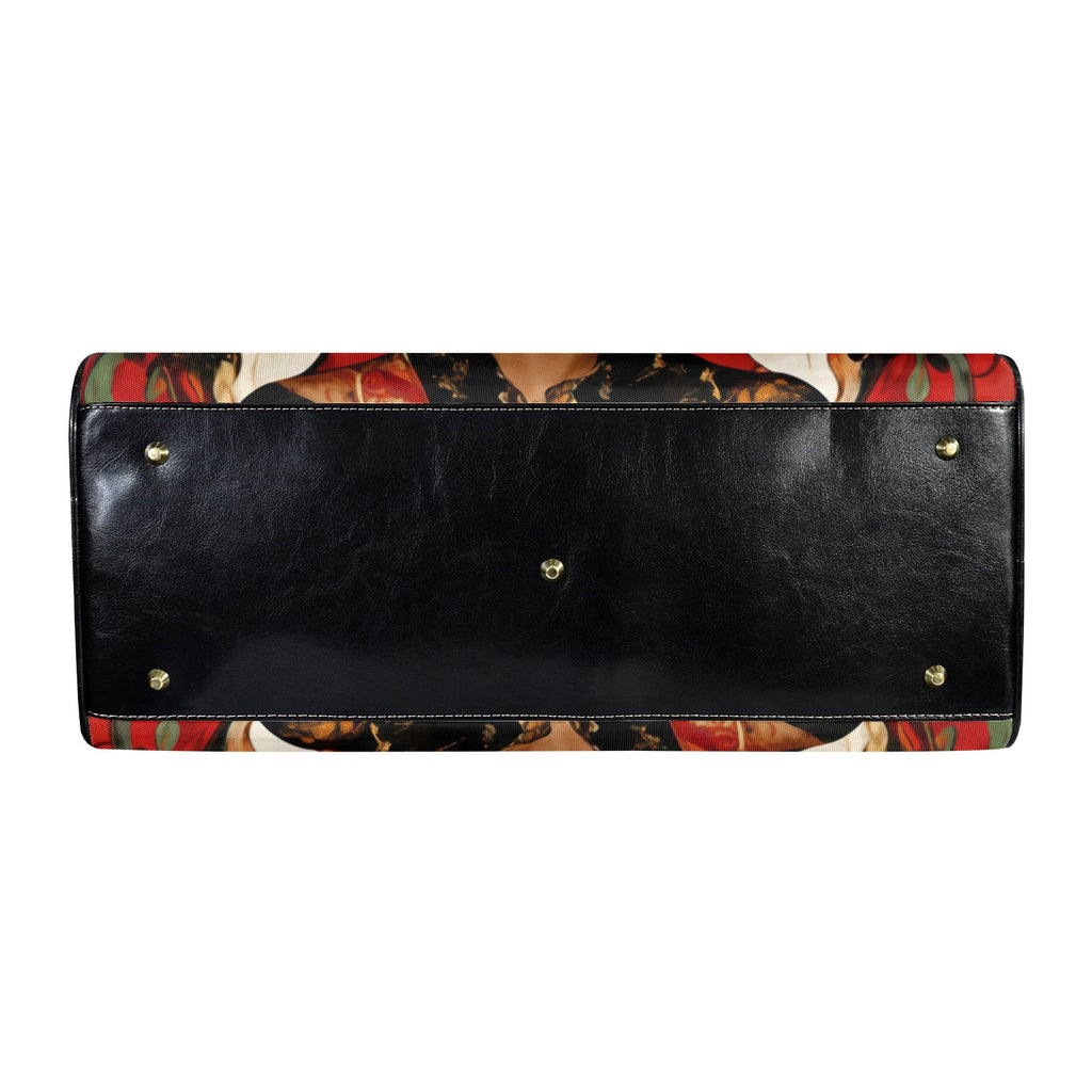 Rich and Rich Red Caricature Leather Travel Bag | Large Capacity 1200D Nylon Gym & Travel Duffel Bag