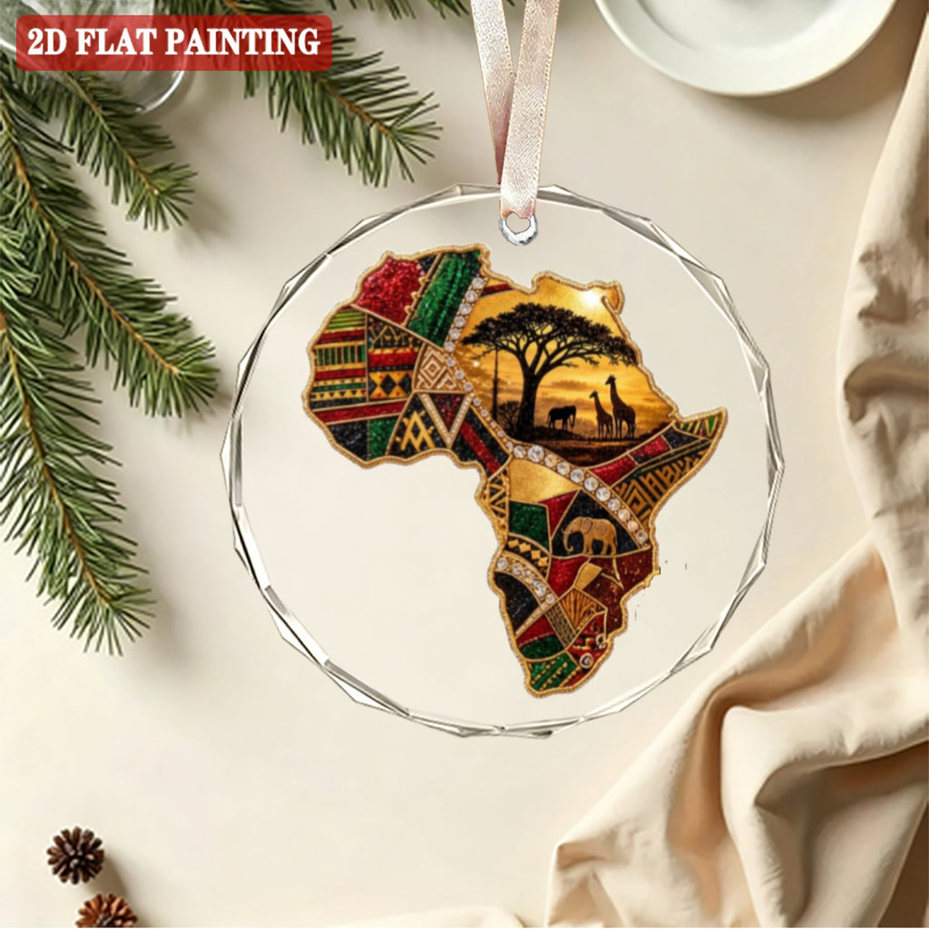A Rich and Rich Round Crystal Glass Ornament of Africa